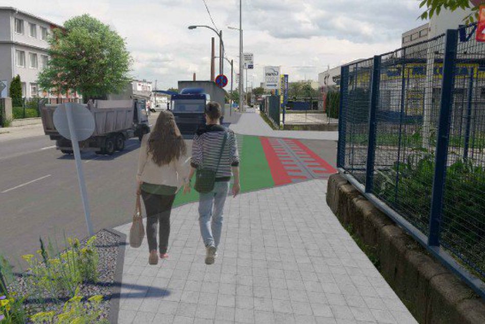 Ilustračný obrázok k článku Vizualizácia: Trstínska ulica bude bezpečnejšia pre chodcov a cyklistov