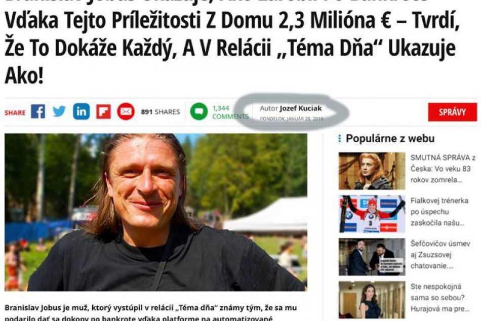 Ilustračný obrázok k článku Zneužili hudobníka Braňa Jobusa: Po kryptopodvode o zbohatnutí podal trestné oznámenie