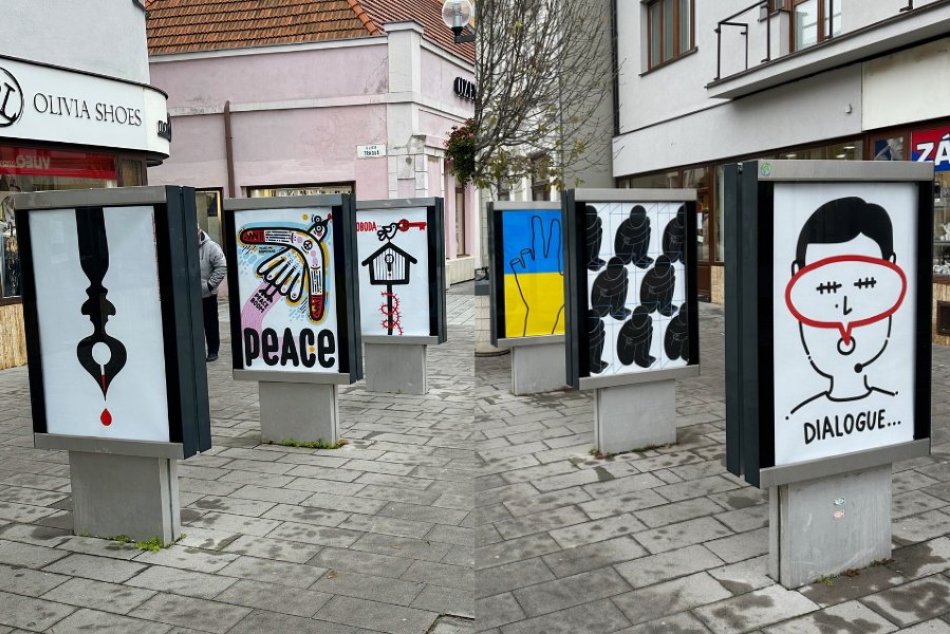 Ilustračný obrázok k článku Hlavnú ulicu zaplnili umelecké diela: Obdivovať môžeme plagáty s témou slobody