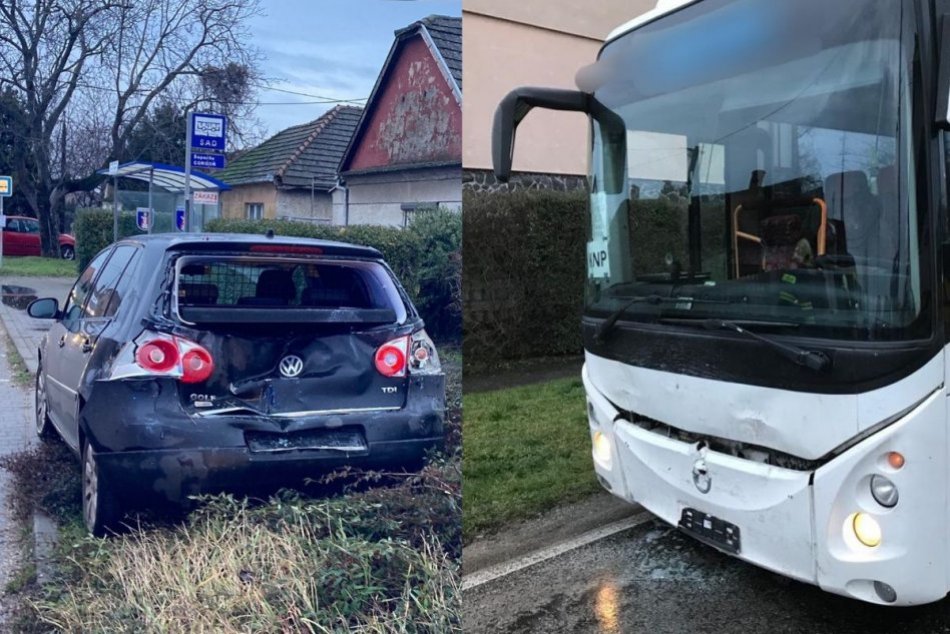 Ilustračný obrázok k článku Autobus sa ZRAZIL s osobným autom: Vodič skončil v nemocnici, FOTO